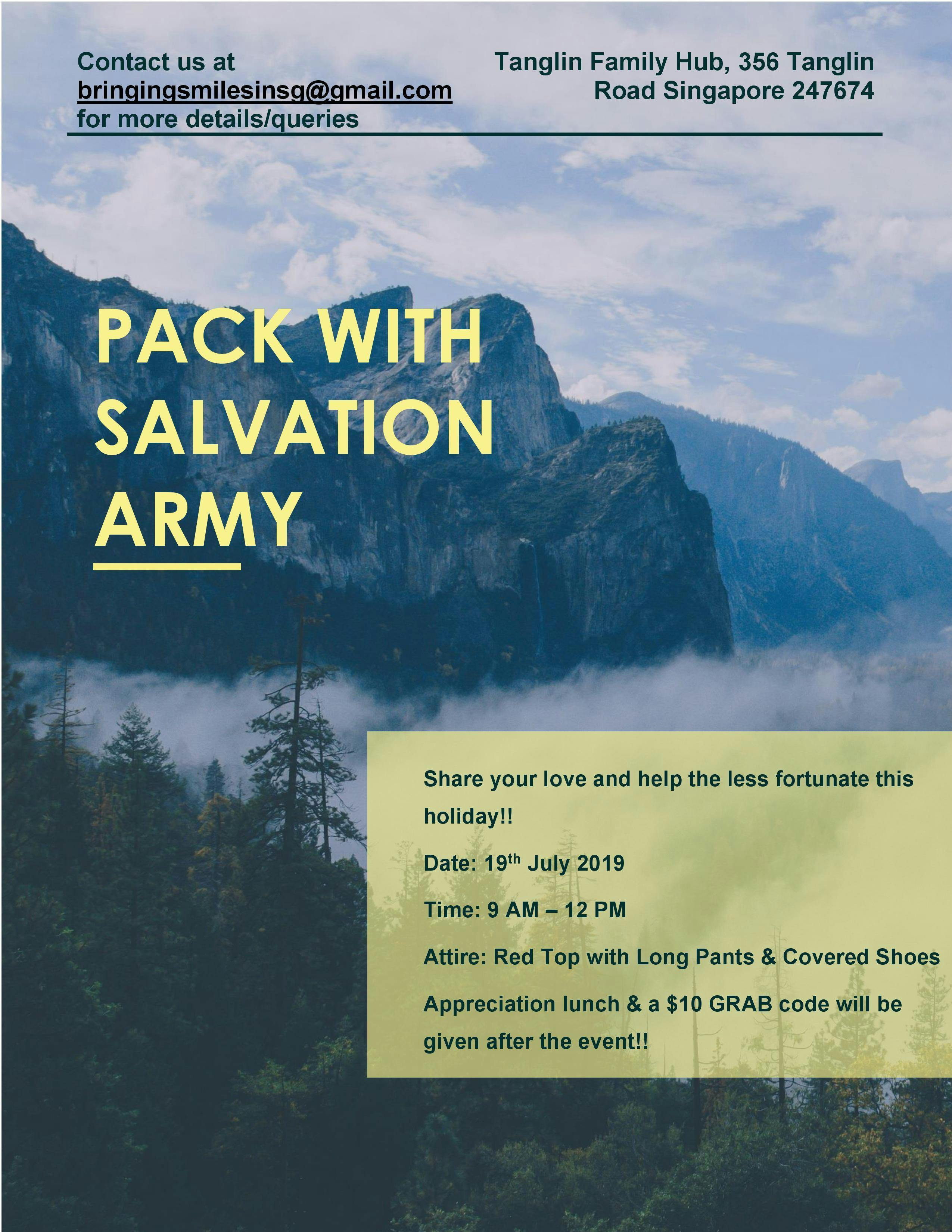 Pack with Salvation Army