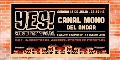 Imagen principal de Fiesta YES! Canal Mono + Del Andar