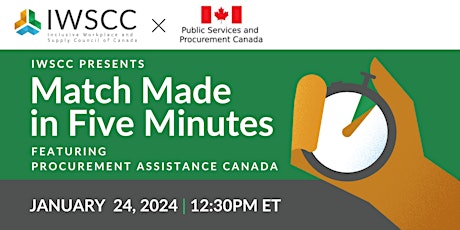 Imagen principal de Match Made in Five Minutes! Public Services Procurement Canada with IWSCC