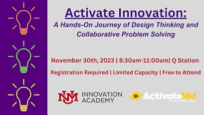 Activate Innovation: A hands-on journey of ideation and problem solving primary image