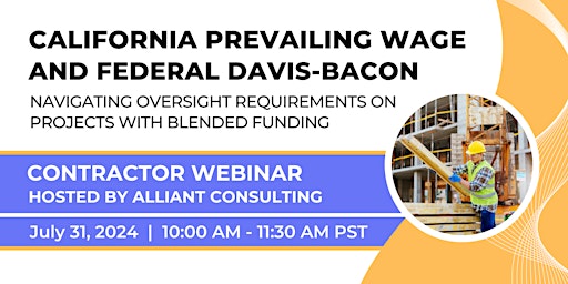 California Prevailing Wage and Federal Davis-Bacon Requirements primary image