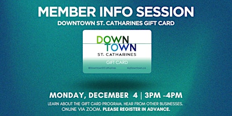 Downtown Gift Card Member Info Session primary image
