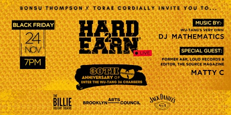 Hard2Earn Live: Celebrating the 30th Anniversary of Enter The Wu-Tang primary image
