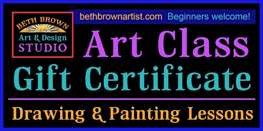 Imagem principal de Art Class Gift Certificate - Four Lessons in Drawing and Painting