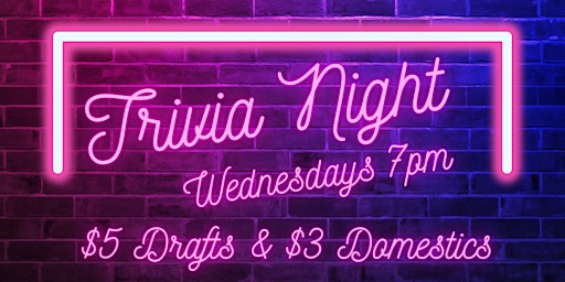 Imagem principal de Trivia Night at Gillespies Tavern!