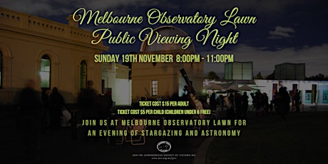 Melbourne Observatory Lawn Public Viewing Night primary image