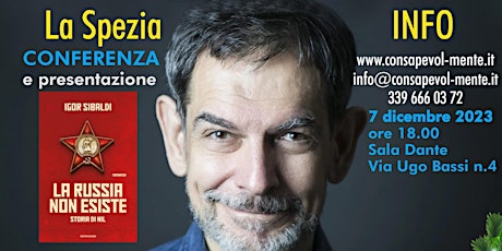 Imagen principal de IGOR SIBALDI a La Spezia CONFERENZA e presentazione libro