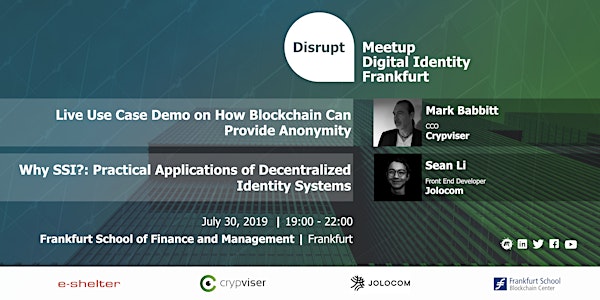 Disrupt Meetup | Anonymity Ensured by Blockchain Technology
