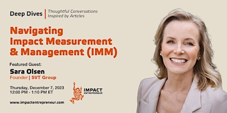 Navigating Impact Measurement and Management (IMM) primary image