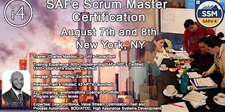 SAFe 4.6 Scrum Master with SSM Certification Course - New York, NY - Guaranteed to Run!!  primary image