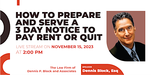 Imagen principal de How to Prepare and Serve a 3 Day Notice to Pay Rent or Quit