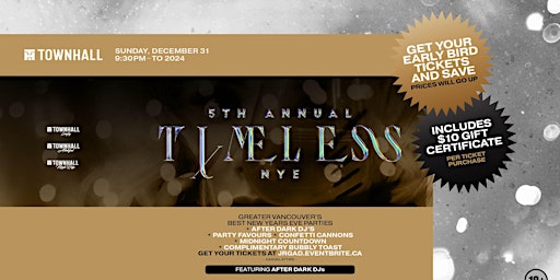 5TH ANNUAL TIMELESS NYE AT TOWNHALL MAPLE RIDGE primary image