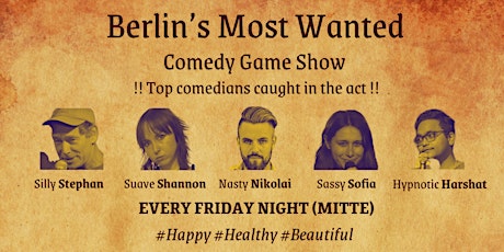Primaire afbeelding van Berlin Most Wanted - Comedy game show in an Art Gallery (MITTE)