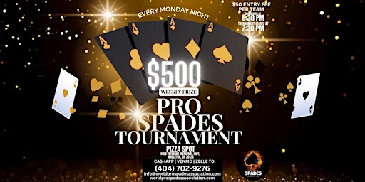 Primaire afbeelding van Pro Spades Tournament Every Monday