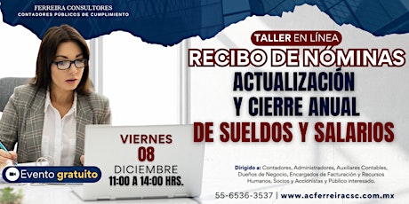 Imagen principal de Taller Recibo de Nóminas Actualización y Cierre Anual de Sueldos y Salarios