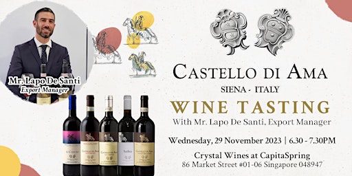 Crystal Wines Presents: Castello di Ama Wine Tasting primary image