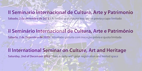 Primaire afbeelding van II Seminario Internacional de Cultura, Arte y Patrimonio (SICAP 2023)