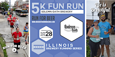 Imagem principal do evento 5k Beer Run x  Solemn Oath Brewery | 2024 Illinois Brewery Running Series