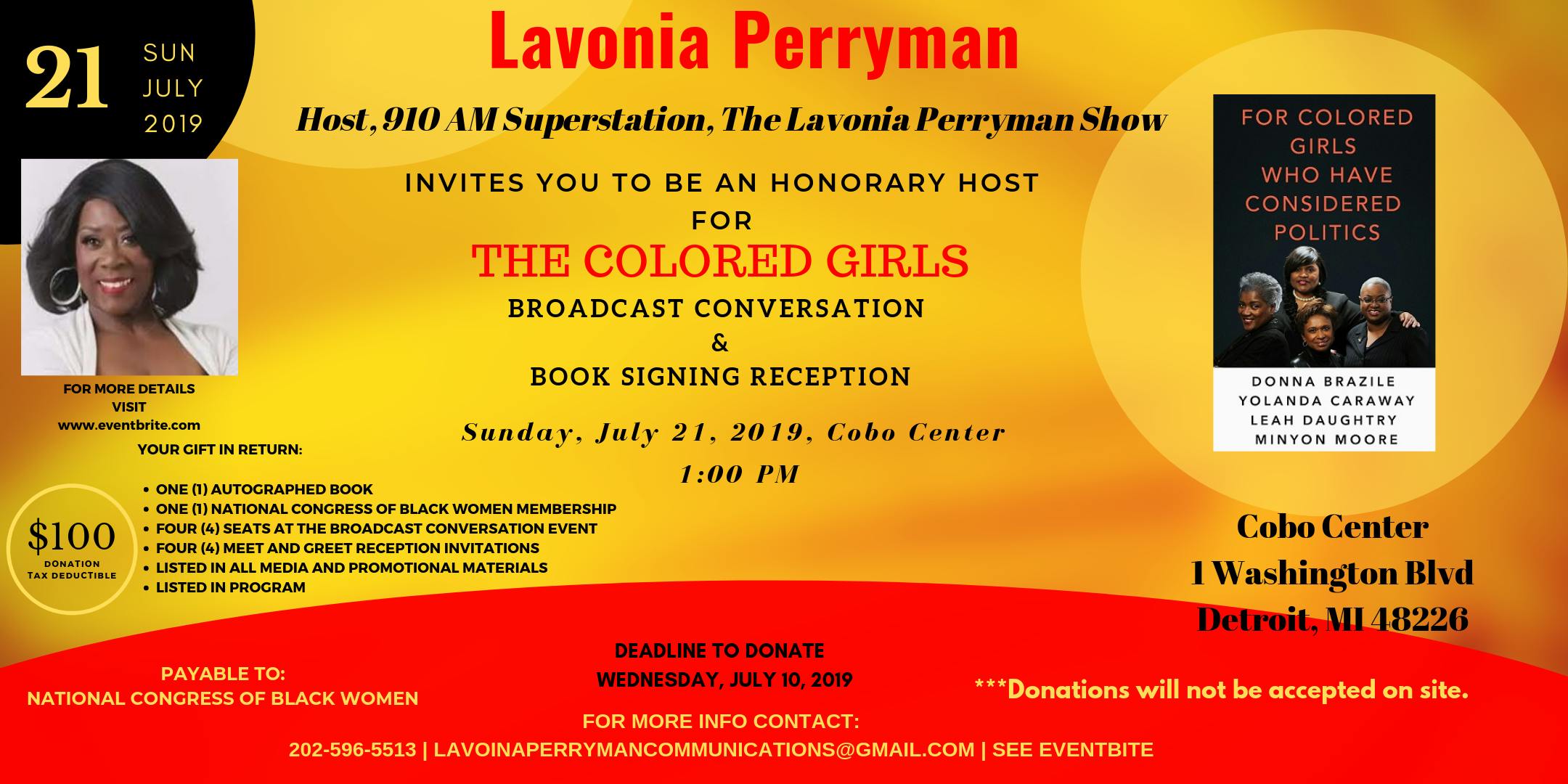 The Colored Girls Broadcast Conversation & Book Signing Reception