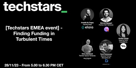 [Techstars EMEA event] - Finding Funding in Turbulent Times primary image