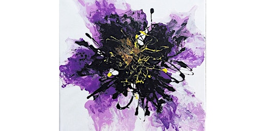 Hauptbild für Purple Flower Acrylic Pour Painting Class for Adults and Teens