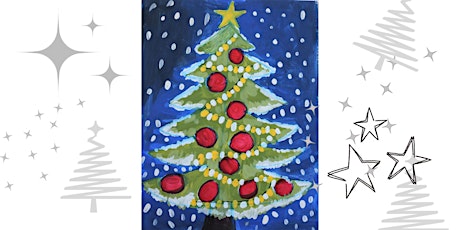 Christmas Tree  Painting Class for  Kids and Adults  Holiday Special primary image