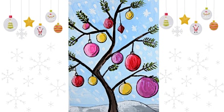 Imagen principal de Tree with Ornaments Painting Class for  Kids and Adults  Holiday Special