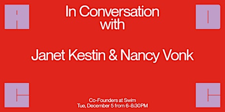 Imagem principal do evento In Conversation with... Janet Kestin and Nancy Vonk