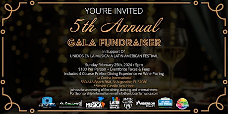 Imagem principal de Gala Fundraiser 2024 - Unidos en la Musica: A Latin American Festival