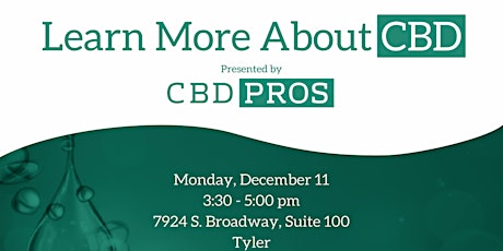 LEARN MORE ABOUT CBD - FREE SEMINAR REGISTRATION REQUIRED! primary image
