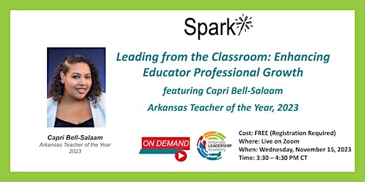 Imagen principal de Spark! Leading from the Classroom:On Demand