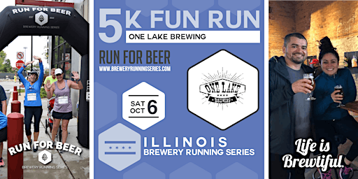 Imagem principal de 5k Beer Run x One Lake Brewing | 2024 Illinois Brewery Running Series