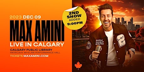 Imagen principal de Max Amini Live in Calgary! *2nd Show Added