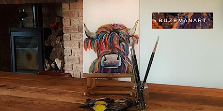 Imagen principal de 'Highland cow' painting class & Mock/Cocktails  @Village Tearoom, Cawood