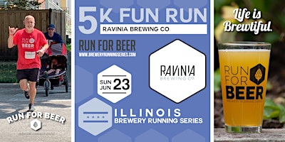 Imagem principal do evento 5k Beer Run x Ravinia Brewing Co. | 2024 Illinois Brewery Running Series