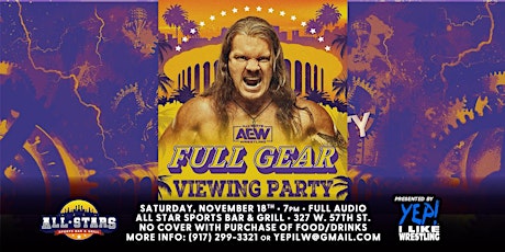 Image principale de AEW Full Gear Viewing Party @ All Stars Sports Bar & Grill