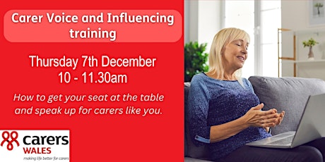 Carer Voice and Influencing training for carers Thursday 7th December  primärbild