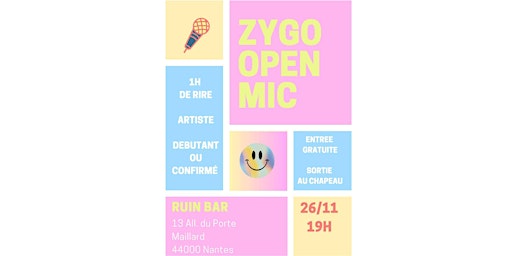 Primaire afbeelding van LE ZYGOMEDY (OPEN MIC)