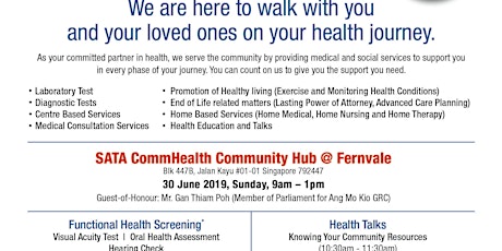 SATA Commhealth Fernvale Community Hub Official Opening cum Functional Screening primary image