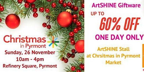 ArtSHINE at Christmas in Pyrmont, Sunday 26 November 10-4pm primary image