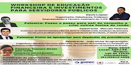 Imagem principal do evento Workshop de Educação Financeira e Investimentos para Servidores Públicos