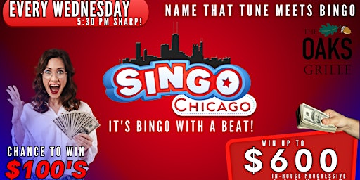 Imagem principal do evento SINGO- Music Bingo @ The Oaks Grille