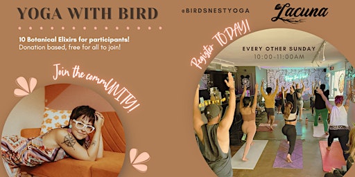 Primaire afbeelding van Morning Yoga with Bird at Lacuna!