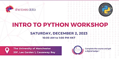 Imagem principal do evento Intro to Python Workshop_Hands-on workshop_HKG