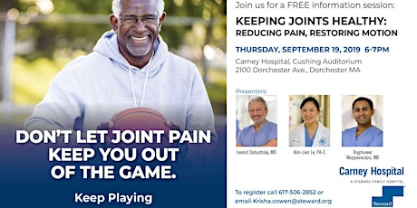 KEEPING JOINTS HEALTHY: REDUCING PAIN, RESTORING MOTION PRESENTATION primary image