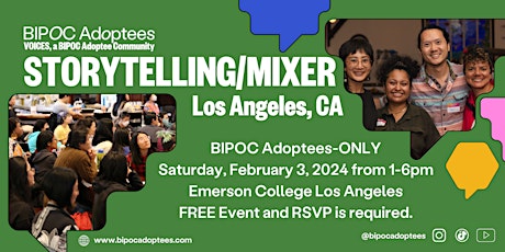 BIPOC Adoptees VOICES Storytelling/Mixer - Los Angeles primary image