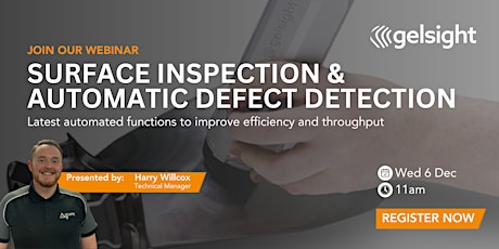Imagen principal de GelSight Webinar - Surface Inspection and Automatic Defect Detection
