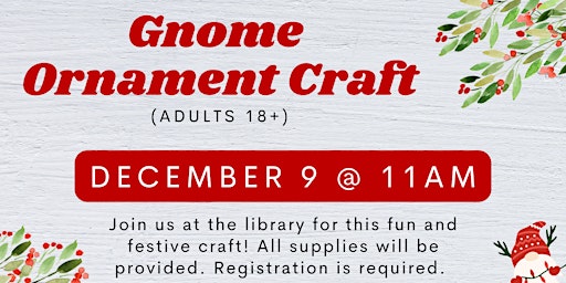 Adult DIY Craft: Gnome Ornaments primary image