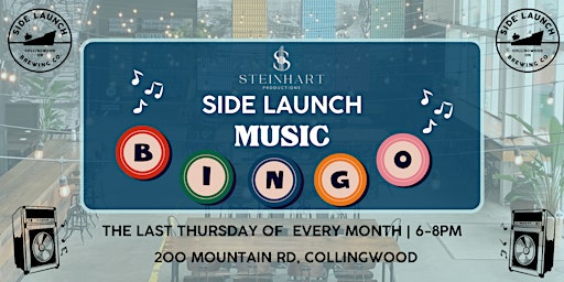 Primaire afbeelding van Music Bingo Night at Side Launch Brewery!