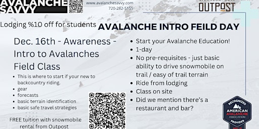 Intro to Avalanches Field Class - for Snowmobilers primary image